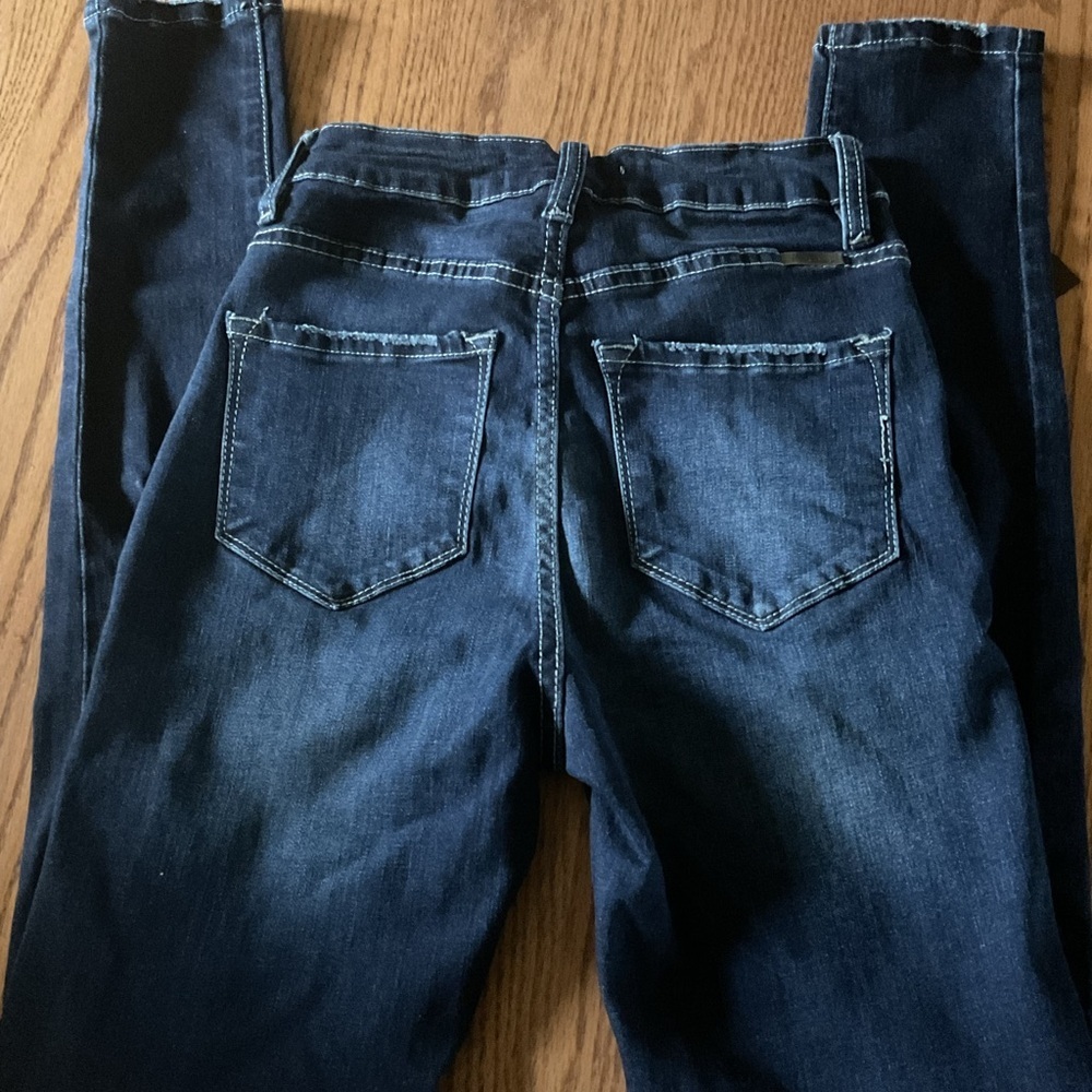 KanCan Women's Deep Indigo Skinny Jeans Distressed size 1/24